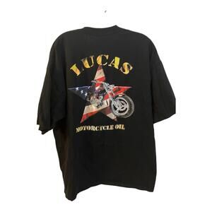 Lucas Motorcycle Oil T-Shirt Size XL Patriotic Ride America‎ Black